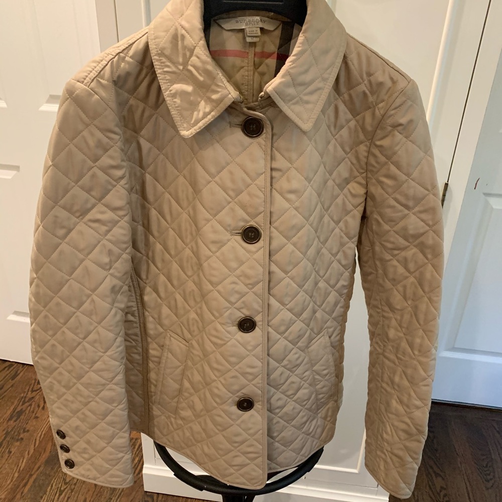 Burberry quilted jacket tan